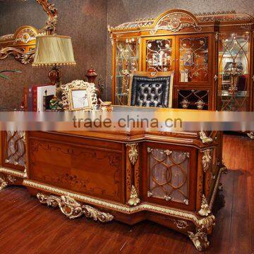 Exquisite Handmade European Louis Designed Office Manager Chair With Orange Genuine Leather BF12-04304c photo-5