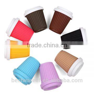 350ml Eco Silicon Travel Coffee Tea Mug Cup Lid Portable Cup photo-5