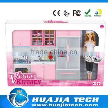 kitchen set toy for children play toy with Barbie doll entertainment