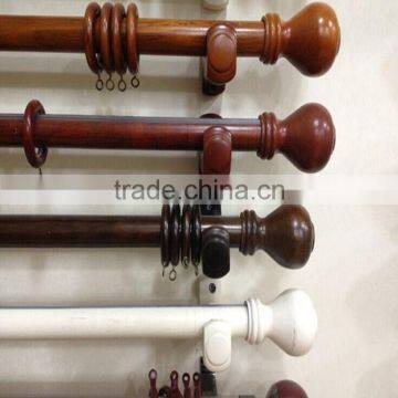 wood curtain rod with fashionable finals,rings brackets include