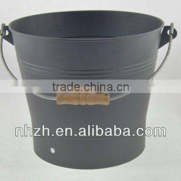 Household Matte Black Metal Round Bin photo-2