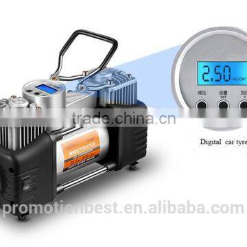 digital double power car air compressor / DC 12V digital car tire inflator with light