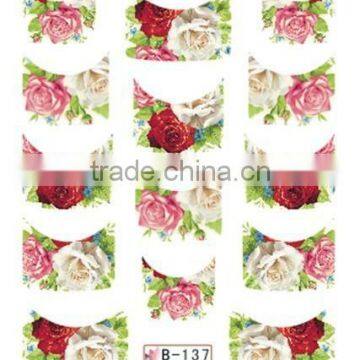 French Half Watermark Fiower Painting Nails Stick ,DIY Fashion Nail Art photo-6