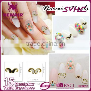 Hot Selling Fashional Golden Charms Mermaid 3d Nail Art Decoration