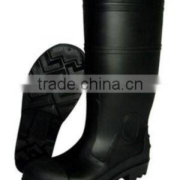 CE certified black pvc safety boots with good quality