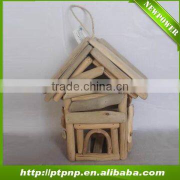 Wooden decorated bird house