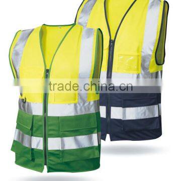 Multi pocket high visibility running reflective safety vest