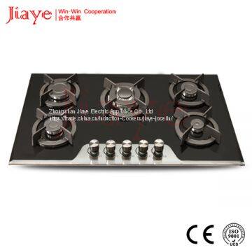 Tempered glass gas hob/90cm kitchen gas stove/Built in 5 burner gas cooker JY-G5053