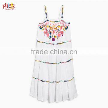 Latest Chirdren Frocks Designs White Embellished Girl Maxi Dress photo-2