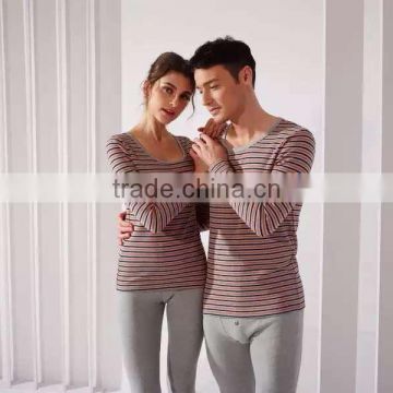 unisex pajama set for couple thermal underwear cotton fabric