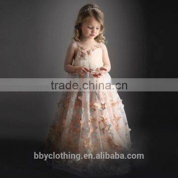 2017 New Princess Butterfly Party Dresses Birthday Clothes For 2-13 Years