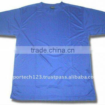 Adult Size 100% Polyester Dri Fit Short Sleeve Blue T-shirt