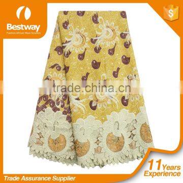 Wax Mix Lace Fabric African Dutch Wax Ankara Wax With Lace For Party BLW012 photo-2