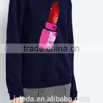 2016 Newest Women Sequin Lipstick Sweatshirt Wholesale Custom photo-4