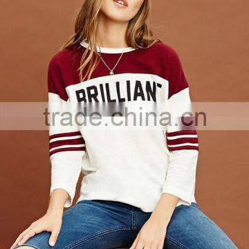 Custom Print Two Clolors Stitching 3/4 Sleeve Baseball t Shirt photo-3