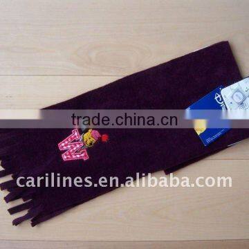 soft &warm lovely embroidery promotional fleece kids scarf