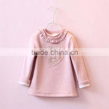 Beaded lace collar knitted winter coat girls love fungus plus velvet thickened bottoming shirt