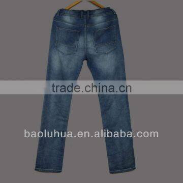 Blue Denim Mens Elastic Waist Sports Pants photo-4