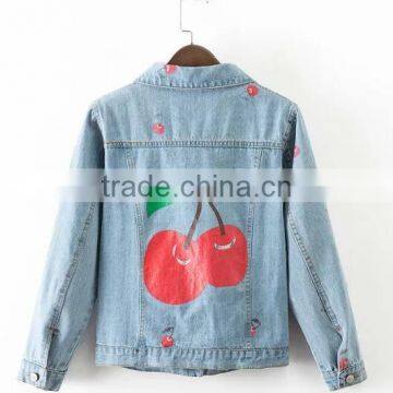 Runwaylover EY1048C Printing Custom Women Oversized Quilted Denim Jacket With Patch photo-2