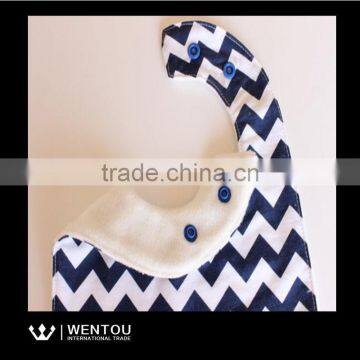 Wholesale Embroidered Seersucker Chevron Baby Bib photo-2