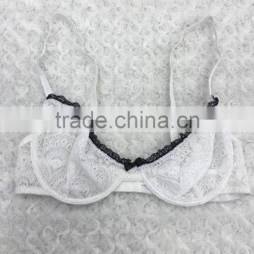 See Through Lace Bra and G-string Panties Sexy Bra New Design Sex Girls Photos Thong Shantou Factory photo-5