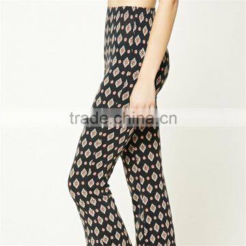 Factory Price Gypsy Print Spandex Ornate Flare Dressy Stretch Pants photo-2