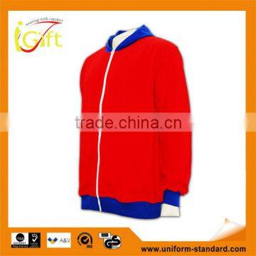 Trade Assurance BSCI customized design 2016 embroidery/screenprint wholesale red hoodie