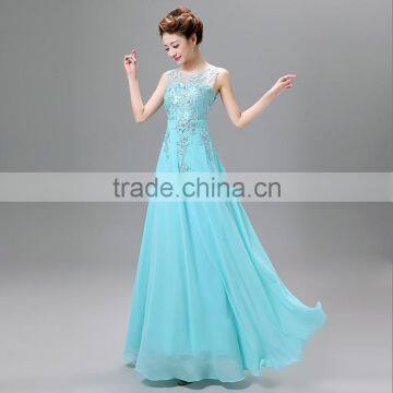 2016 Elegance Lace Wholesale Women Dresses for Party , Evening Maxi Long Style Sleeveless Latest Dress Designs for Ladies photo-6