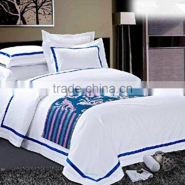 Wholesale Luxury 100% Cotton White Single Size Hotel Bedding Set