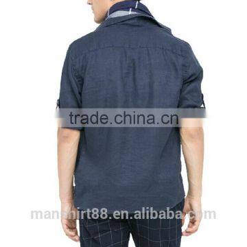 2017 CUSTOM ONE POCKET LINEN CASUAL MEN SHIRT photo-3