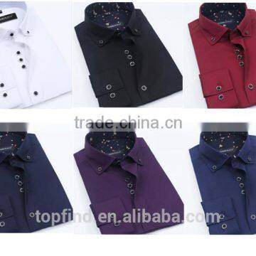 2015 Top Sale Classic 100% Cotton Korean Style Slim Fit Mans Long Sleeve Shirt for Oem photo-5