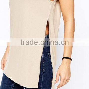 Guangzhou Shandao OEM Wholesale Casual Summer 95% Cotton 5% Spandex Blank Breathable Quick Dry Fitness Women Open Side Tank Top photo-4