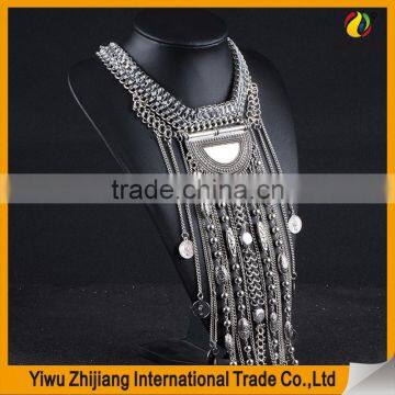 2016 Indian Handmade Tribal Tassel Necklace in Gold Sliver Color for Women photo-3