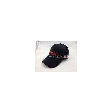 Black Brushed Cotton Baseball Cap Promotion Baseball Hat With Embroidery