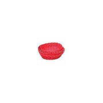 Oval Storage Baskets in Red, Made of Plastic Rattan, Used for Packing and Storage