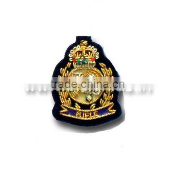 Embroidered bullion wire badges