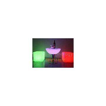 Multifunction Polyethylene Green LED Bar Tables DC12V / Outdoor Bar Table And Chairs