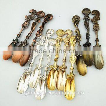 carp vintage palm sea snail spoon /ht zinc alloy creative jam spoon ice cream spoon and fork /fancy dessert spoon dinnerware