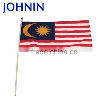 Hot Promotional Wooden Pole Custom Polyetser Malaysia Hand Flag