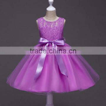 Wholesale Latest Frock Design Lace Flower Wedding Birthday Party Dress for Baby Girl photo-3