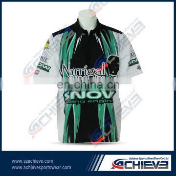 1/4 Zip polyester racing shirts for motorcycle club