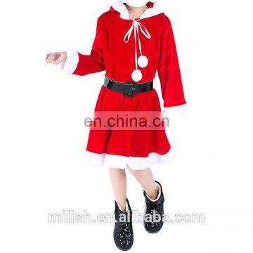 New products high quality unique Christmas santa claus girl dress costumes for kids MFJ-0090