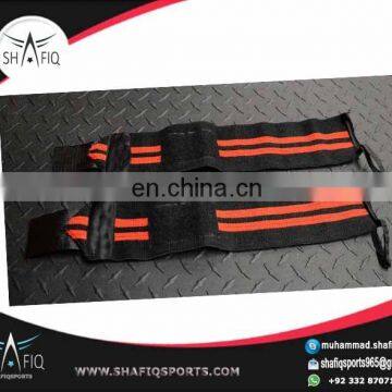 Wholesale Weight Lifting Wrist Wrap black with Orange stripes