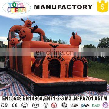 Outdoor Halloween Pumpkin Inflatable Obstacle Course for Kids Party Used photo-2