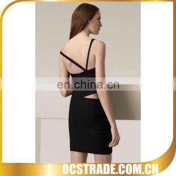 2014 unique design black bandage sexi dress for young ladies