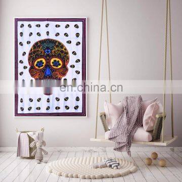 Indian 2017 Tapestry Throw Cotton Home Decor Poster Skull Yoga Mat Meditation Wall Hanging