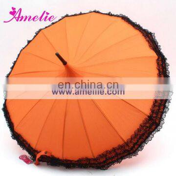 A0433 Pagoda lace edge rain umbrella