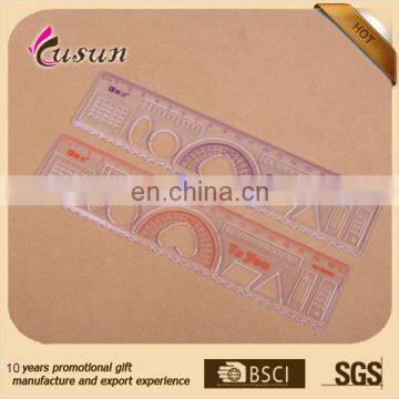 Student metric scale school drawing stencil Promotion plastic ruler