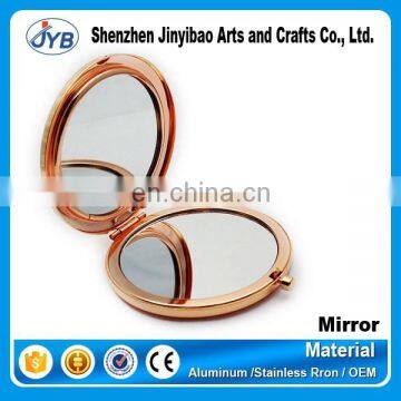 Folding blank round compact pocket mirror