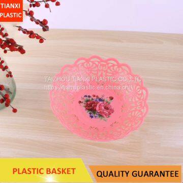 TX005 PLASTIC COLORFUL BASKET FRUIT BASKET NICE HOLLOW BASKET HOUSEHOLD